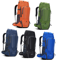 80L Outdoor Backpack Camping Climbing Bag Oxford Cloth Mountaineering Backpack Large Capacity Hiking Backpack