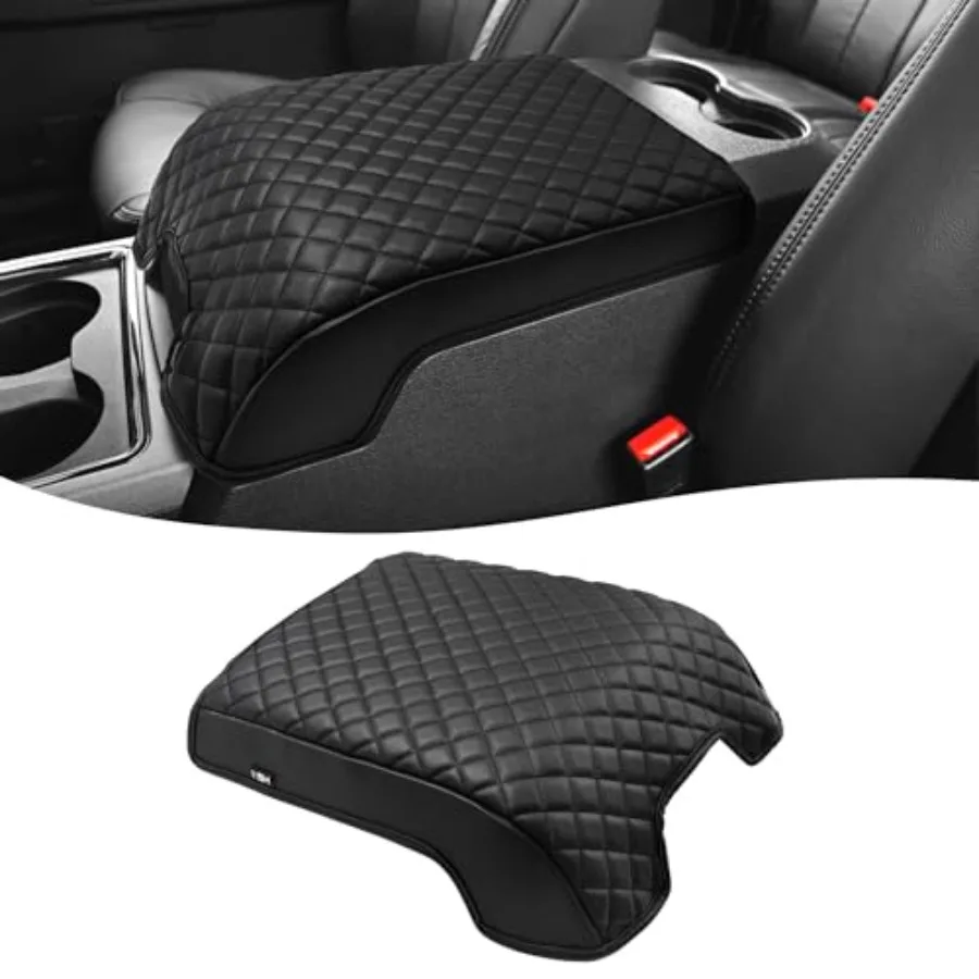

Center Console Cover for Ford F250 F350 F450 F550 2011 2012 2013 2014 2015 2016, Vinyl Leather, Armrest Cushion Pad Protector,