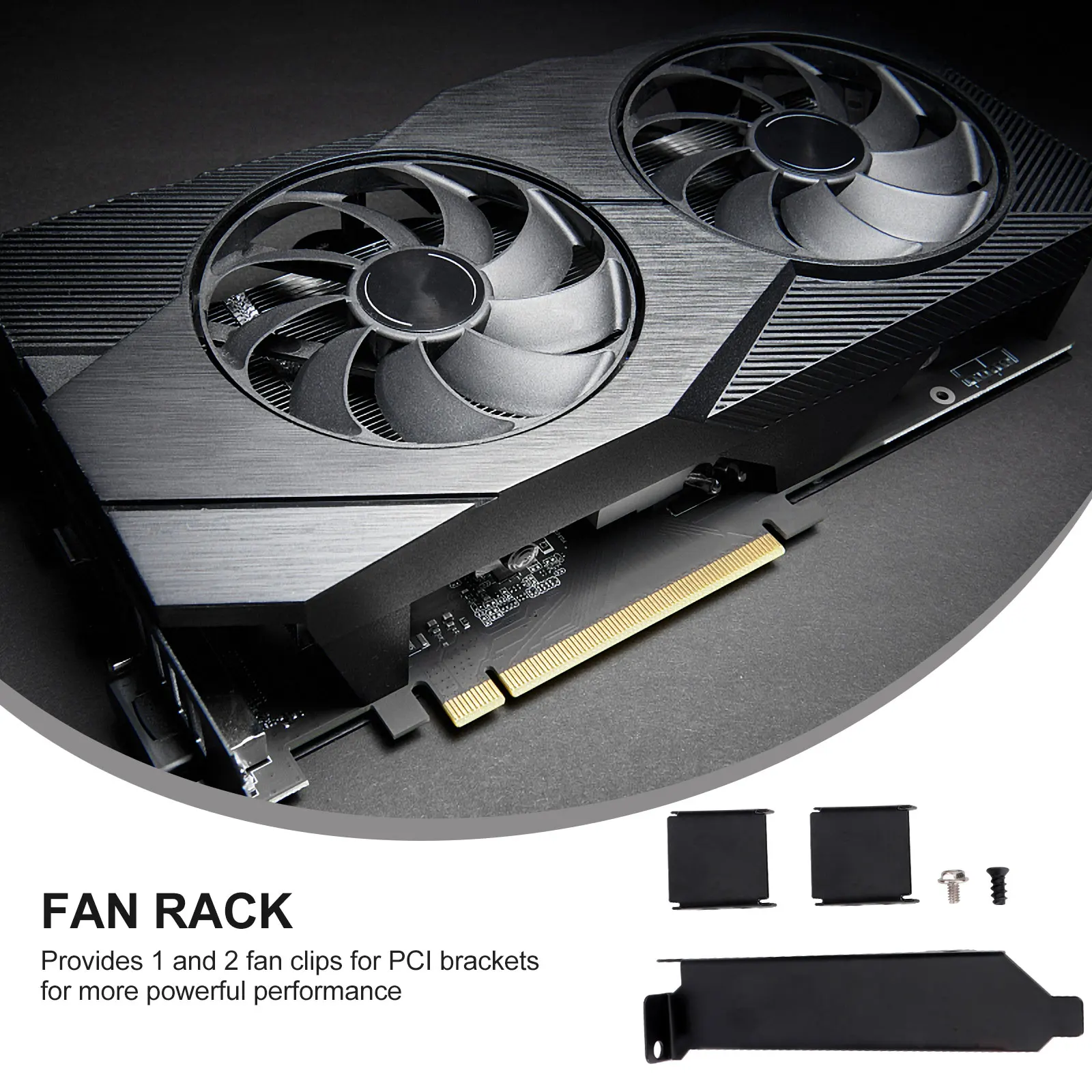 

Держатель для крепления видео Эффективная стойка для вентилятора Кронштейн для вентилятора Крышка слота PCI Охлаждение компьютера Практичный комплект радиатора для 8-9 см (черный)