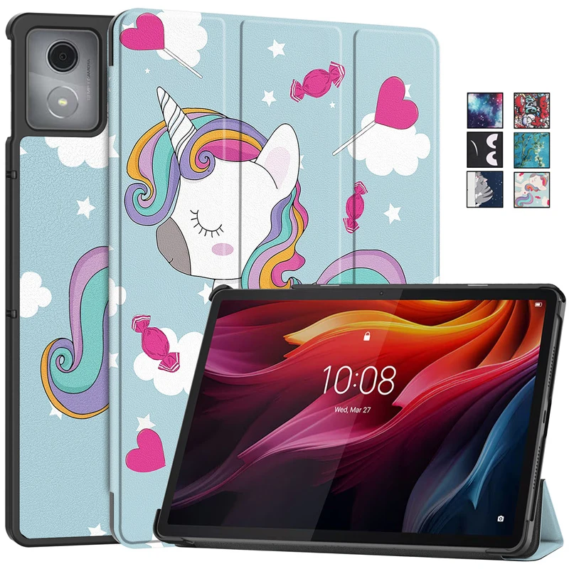 

For Lenovo Tab K11 Plus Case tb352fu tb352xu 11.45" Cute Paint Magnetic Smart Cover For Coque Lenovo K11 Plus Case Cover Kids