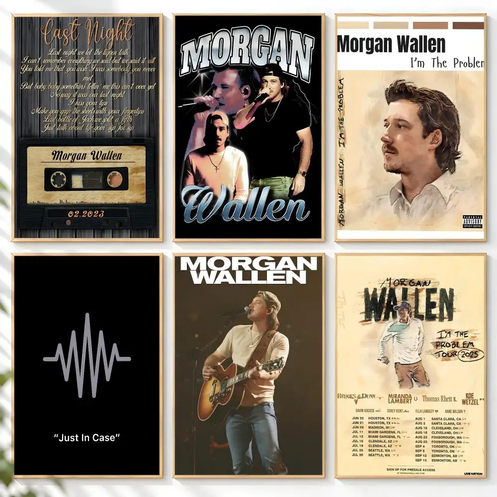 Singer M-Morgan Wallen Poster Home Artwork For Living Room Bedroom Office Dorm Apartment Gift