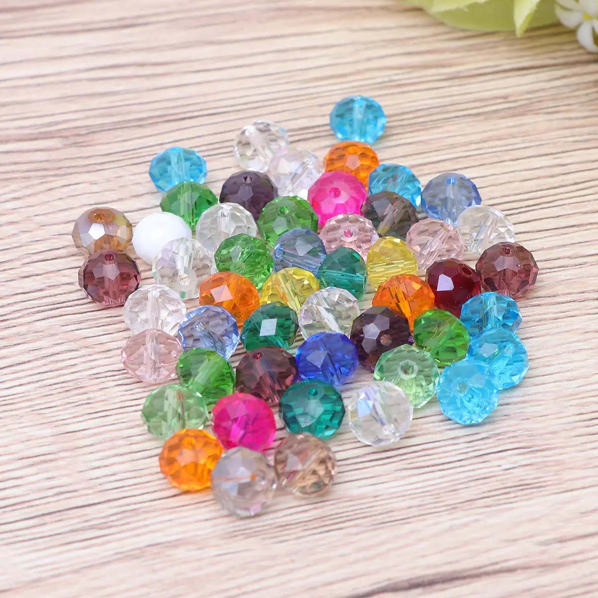 

550Pcs Crystal Bead Collection Colorful 2-10Mm Bicone Glass Beads Spacer Beads Jewelry Making DIY Craft Accessory