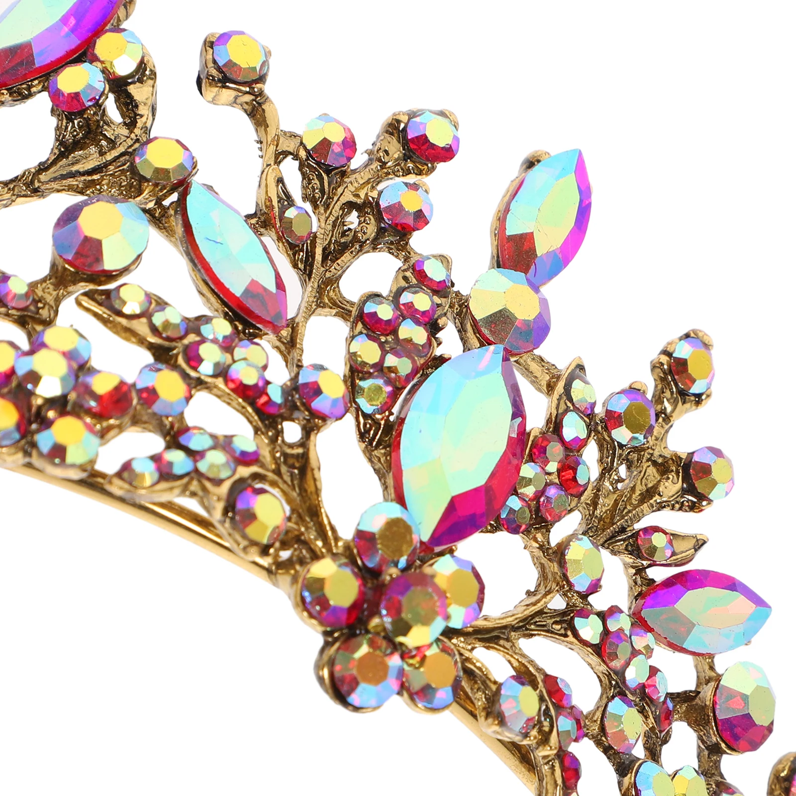 

Baroque Style Colorful Rhinestone Crown Alloy Hair Accessory For Women Wedding Party Bridal Crown Retro Women Hair Decoration