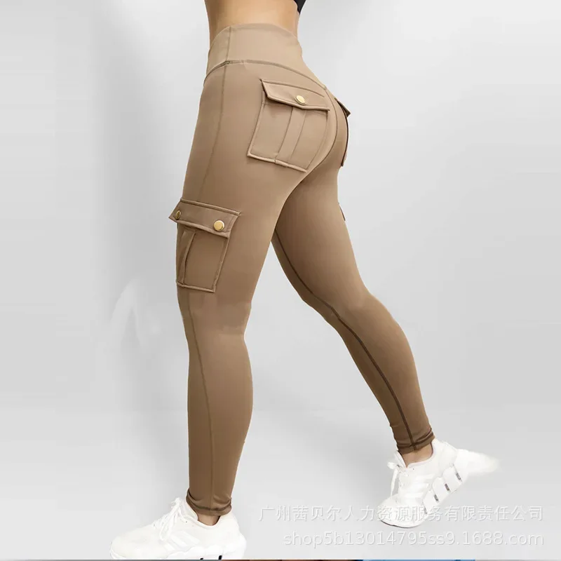 Pantalon cargo taille haute pour femme, pantalon capris taille élastique, pantalon longueur rinçage, jogging streetwear, pantalon de yoga, 2025