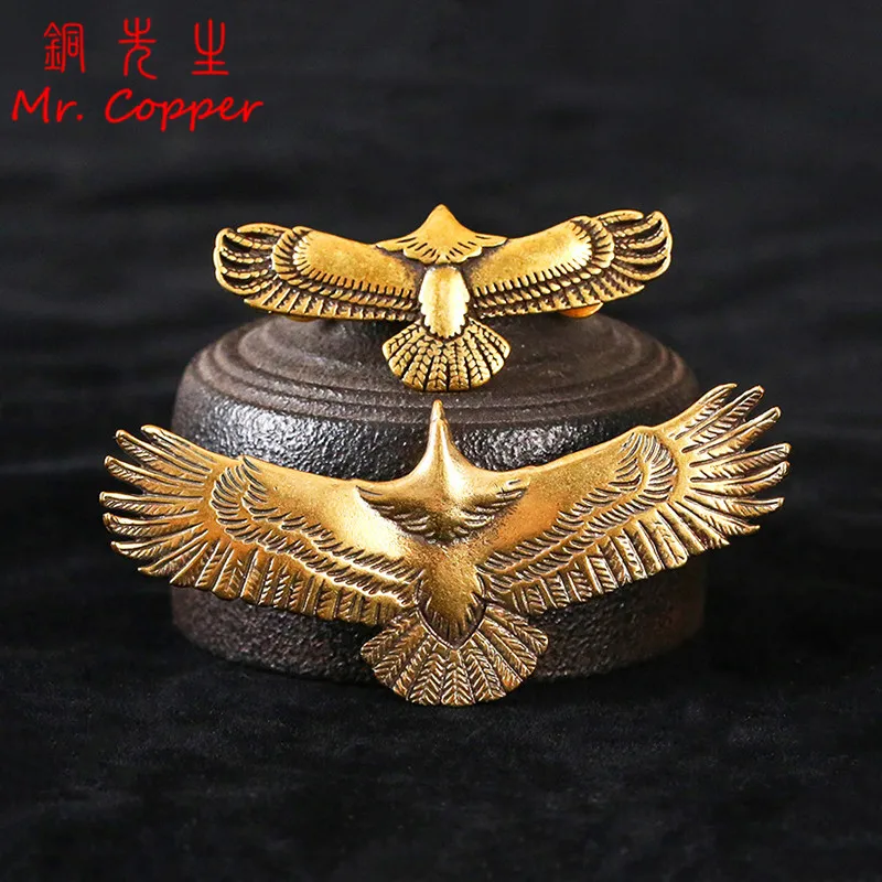 Pure Brass Flying Eagle Screw Rivet Button DIY Leather Bag Wallet Chains Garment Decorative Punk Vintage Belt Buckle Connector