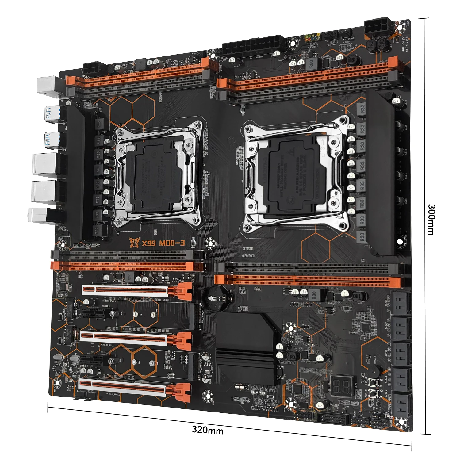 MACHINIST X99 MD8-3 Motherboard Support Dual Xeon E5 V3/V4 CPU DDR3 Memory Eight Channels SATA 3.0 USB3.0