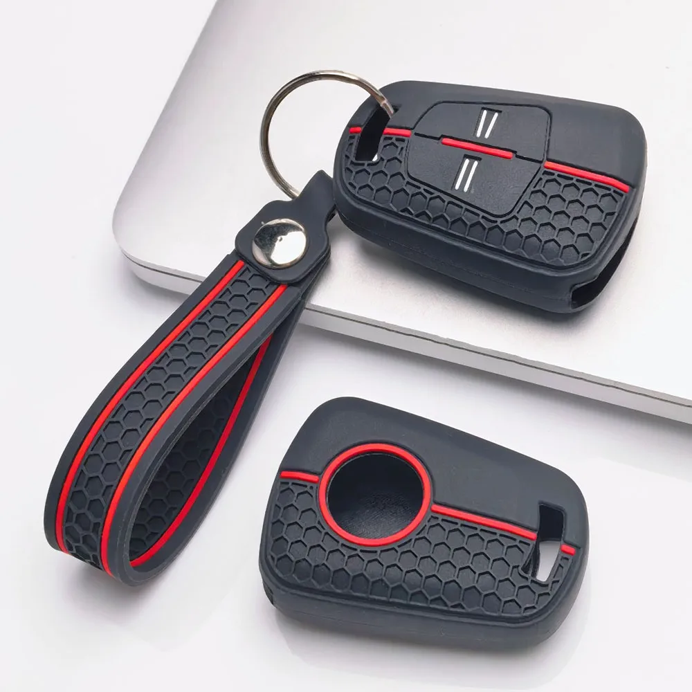 2026 New Silicone Car Key Case Cover Shell For Vauxhall Opel Astra Corsa Agila Meriva Car Keychain Protective Accessories