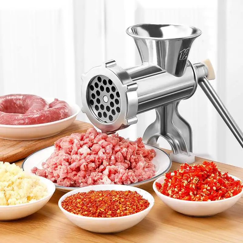 Manual Meat Grinder Household Food Processing Mixer Grinding Enema Vegetable Chopper Small Commercial Clip-type Aluminum Alloy