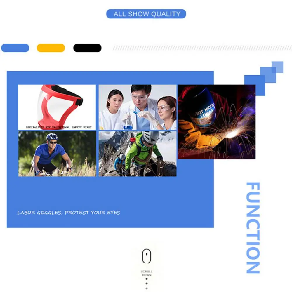 1~5PCS Full Face Shield Transparent Splash-proof WindProof Anti-fog Mask Safety Glasses Protection Eye Face Mask With Filters