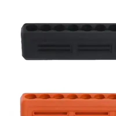 6PCS Rubber Bit Holder with 10 Storage Holes and Carabiner Clip for Organized Carrying and Protection of Hex Shank Bits