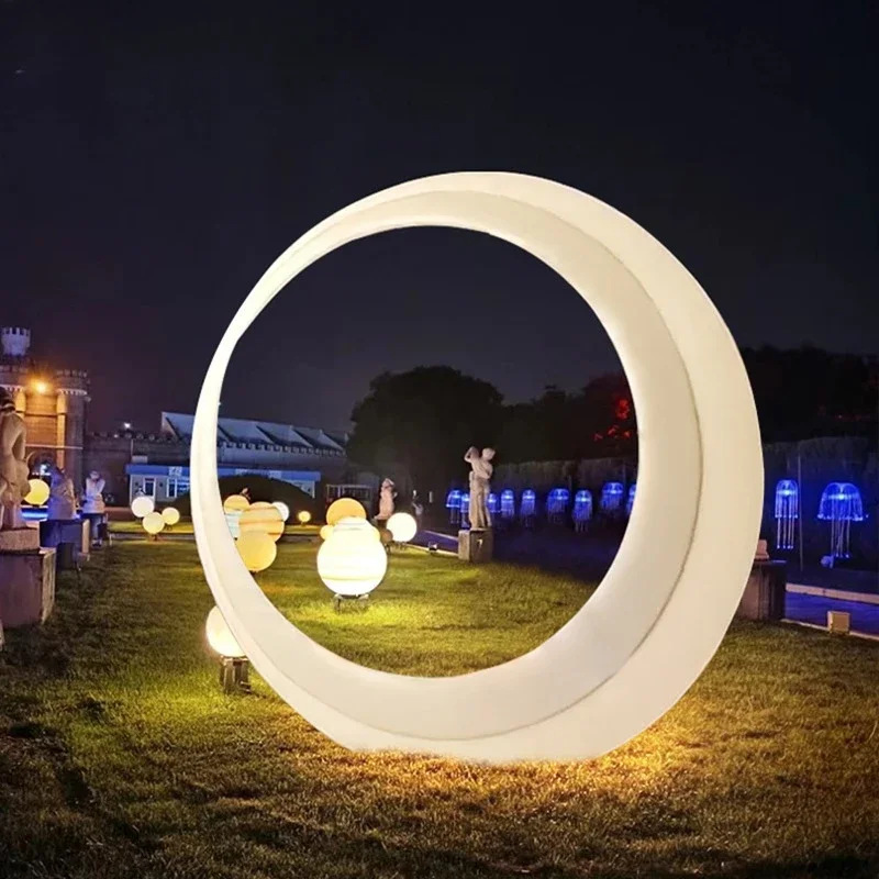 Outdoor luminous moon lamp Internet celebrity clock in seat Crescent B & B