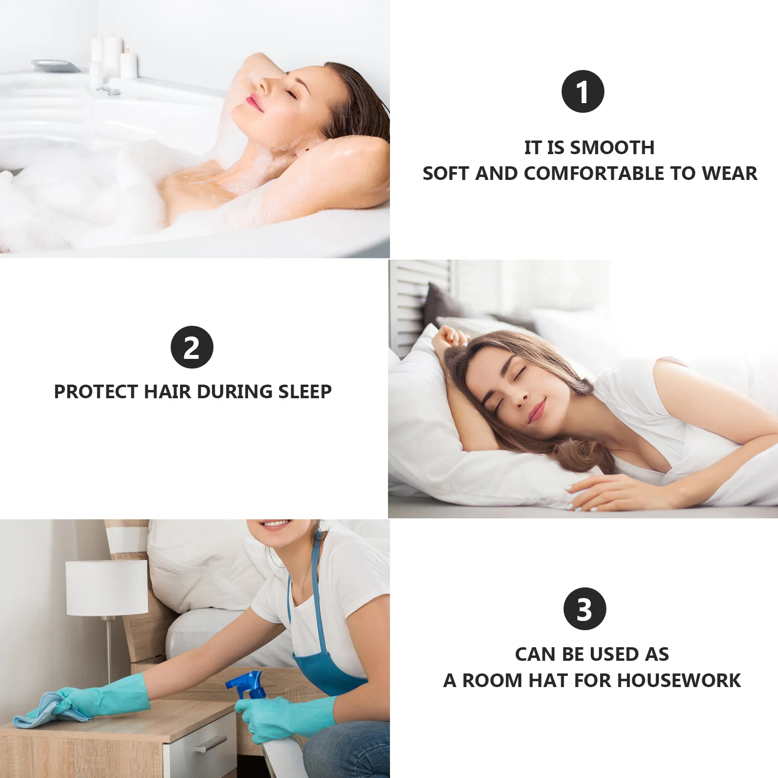 

1Pcs Thin Cotton Sleeping Cap Elastic Breathable Lightweight Sleep Hat Comfortable Hair Protection Suitable Adults Indoor