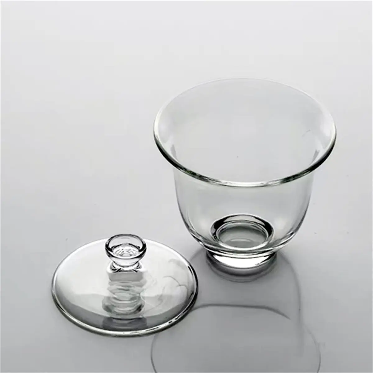 Nices 80ML Transparent High Borosilicate Glass Tea Cover Bowl Tea Cup and Lid Heat Small Teacup Tea Set Acces
