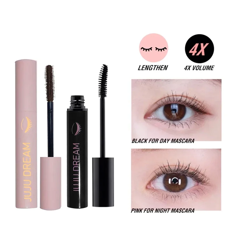 JUJU DREAM Brightening Eye Mascara es largo, grueso, naturalmente rizado y ampliiza los ojos, resistente al agua y al sudor.