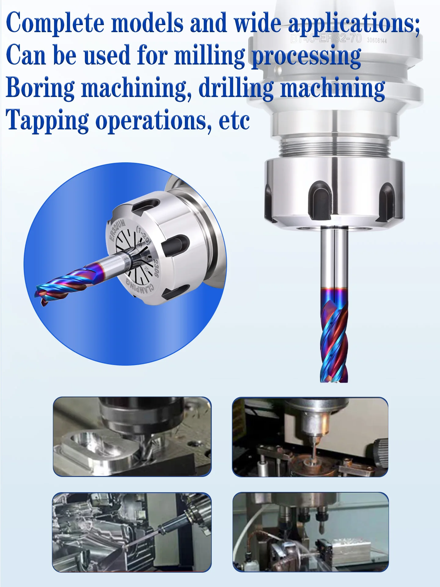 BYGD BT30 BT40 BT50 Hochpräzise 0,002mm Edelstahl ER11 ER16 ER20 ER25 ER32 Spannzangenfutter ER Werkzeughalter ER Verlängerungsstange – Detail 10