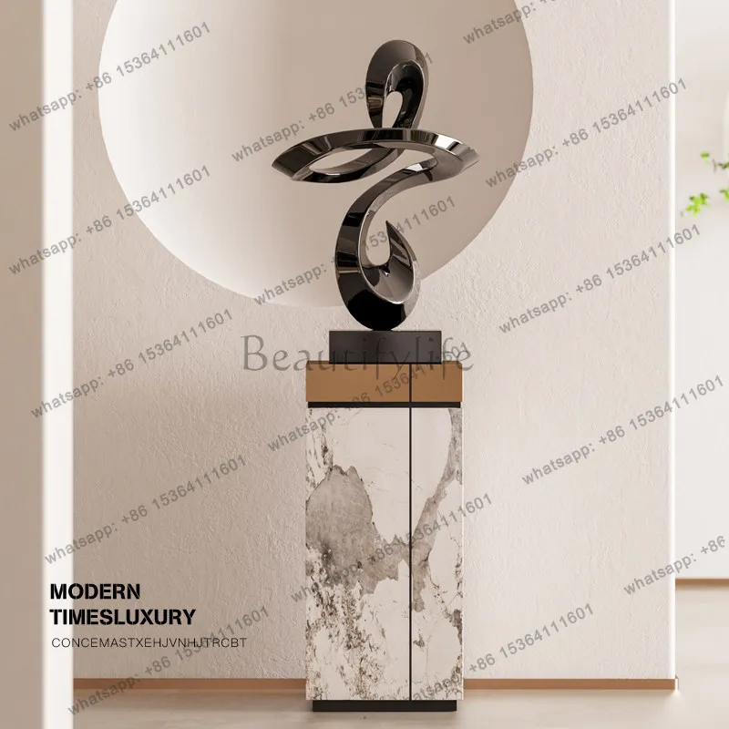 hot : High-end light luxury geometric sculpture ornament, entryway decoration, hallway floor-to-ceiling large-scale art high-end
