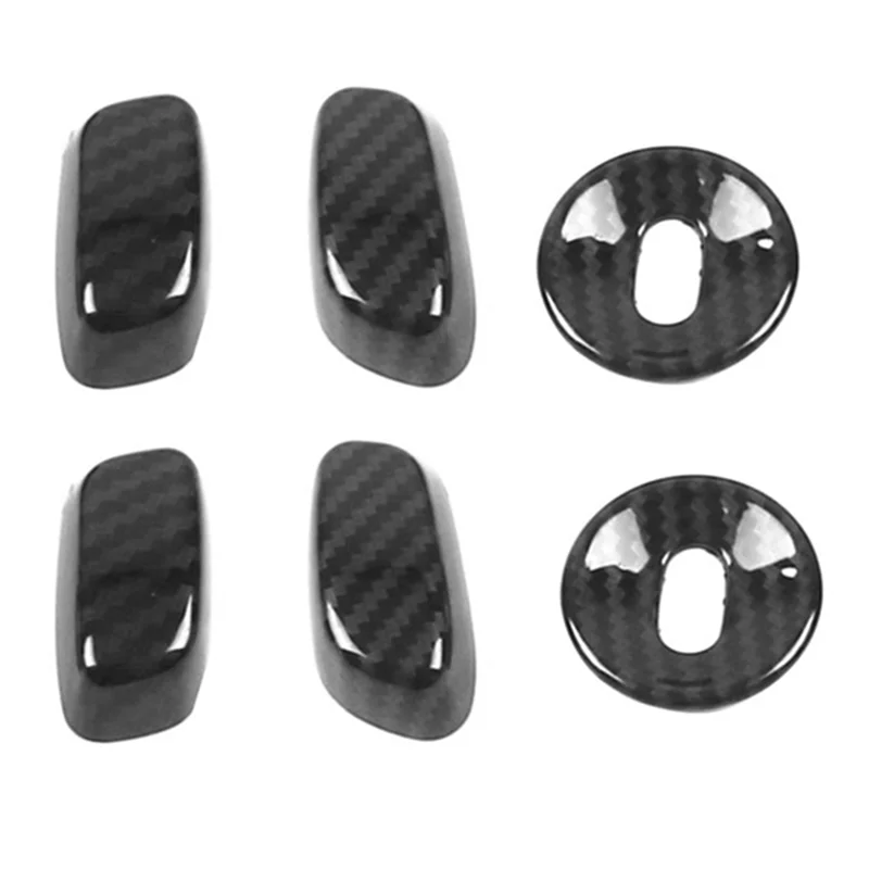 6Pcs for Cadillac CT4 2020 Car Carbon Fiber Seat Adjustment Knob Button Frame Cover Trims