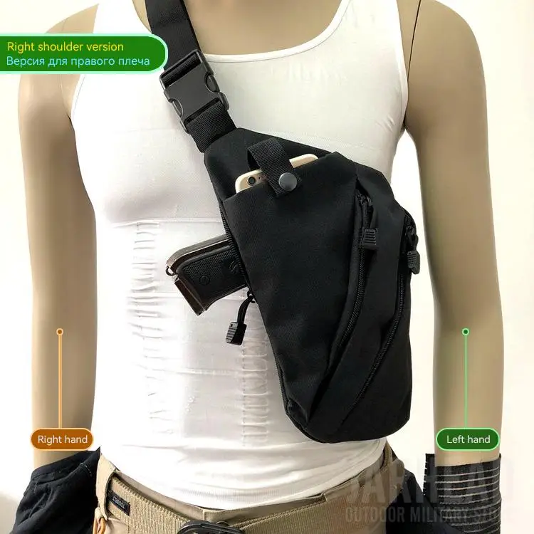 Anti-theft Bag Chest Bag Hunting Multifunctional Concealed Tactical Storage Gun Bag Holster Men\'s Left Right Nylon Shoulder Bag