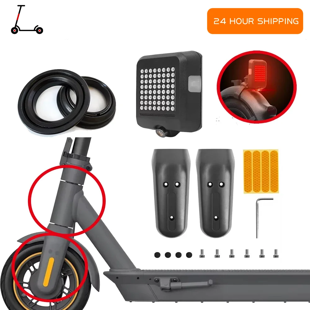 

Защитный чехол на переднее колесо электронного скутера, светодиодный задний фонарь, корпус подшипника вилки, комплект противоизносных деталей для Ninebot Max G30 G30D