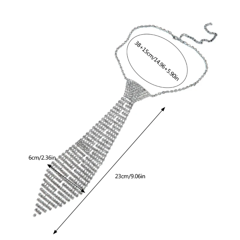 Gravata cristal cintilante para festa, colar sem nó, gravata ajustável, feminina, festa formal, gravata borboleta, boate,