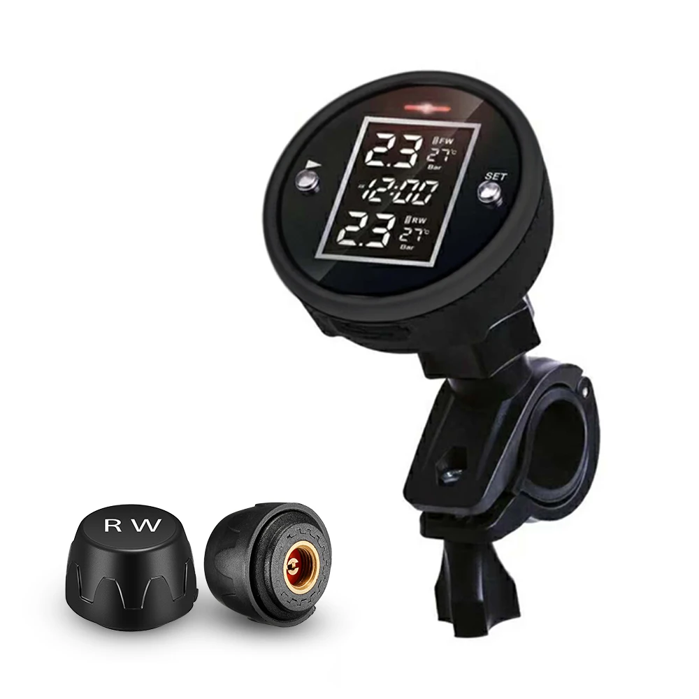 

Беспроводная водонепроницаемая система контроля давления в шинах (TPMS) с ЖК-дисплеем для мотоциклов и двухколесных транспортных средств