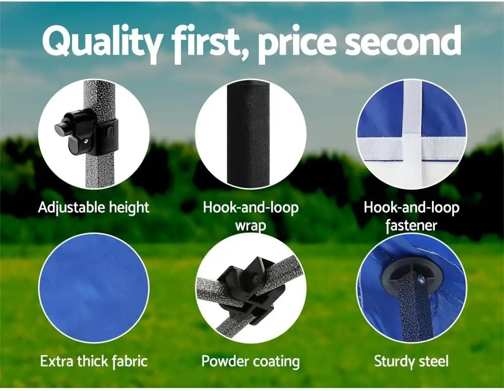 3x6M أكشاك، خيمة تخييم منبثقة سرادق قابلة للطي الأزرق شرفات المراقبة حديقة في الهواء الطلق حفل زفاف المظلة فناء مرآب، مقاومة للماء