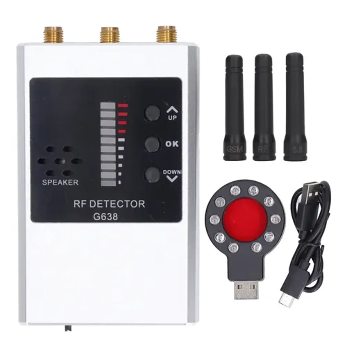 G638 Handheld RF Locator Silver Metal Shell, Strong Anti-Interference, Mortgage Vehicle & Pawn Shop GPS Tracker Inspection - view 6