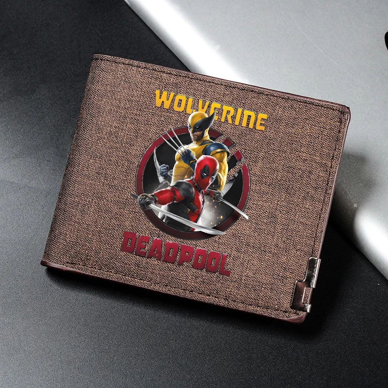 Deadpool & Wolverine Wallet for men  ID Card Holder Wallets Travel Foldable Storage Credit Coin Purse printing money clip