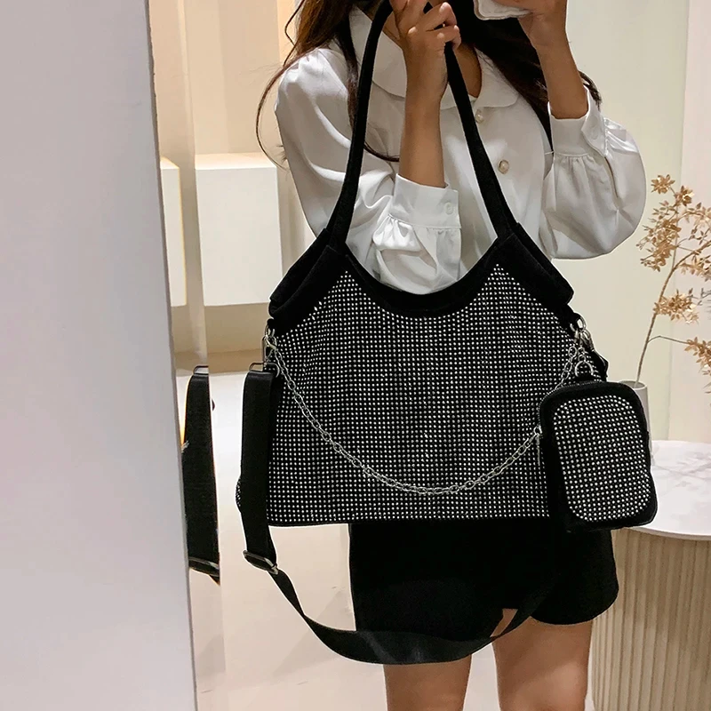 

New Diamond Tote Bags for Women High Quality Large Shoulder Bag Cute Purses Crossbody Bag Designer Handbag Full Diamond Satchel