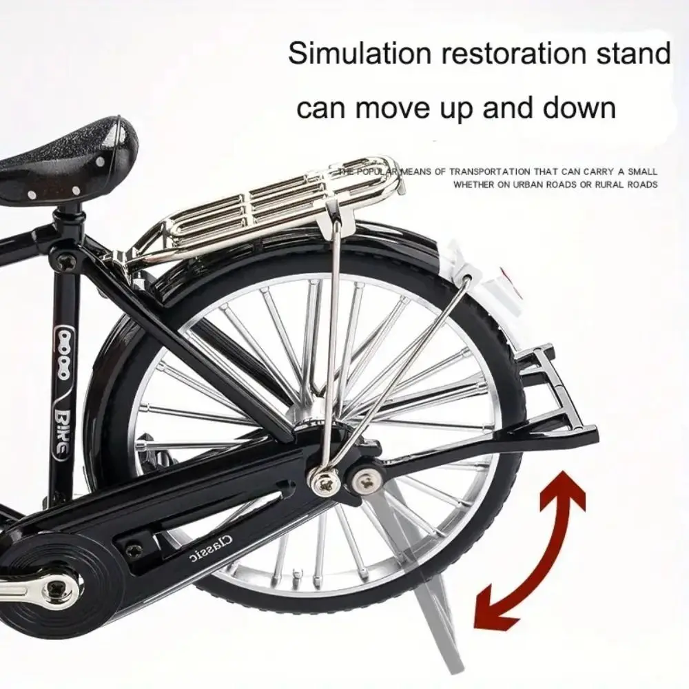 Handmade 1:10 Scale Assembly Bicycle Model Retro Alloy Simulation Bike Model Kit DIY Ornament Mini 28 Big Bar Bicycle Adult