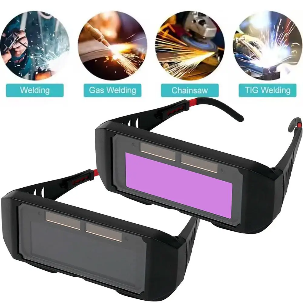 Gafas de Soldadura con Oscurecimiento Automático, Gafas de Soldadura Solares, Protección Ocular para Soldadura por Arco, Soldadura con Gas, Corte y Pulido