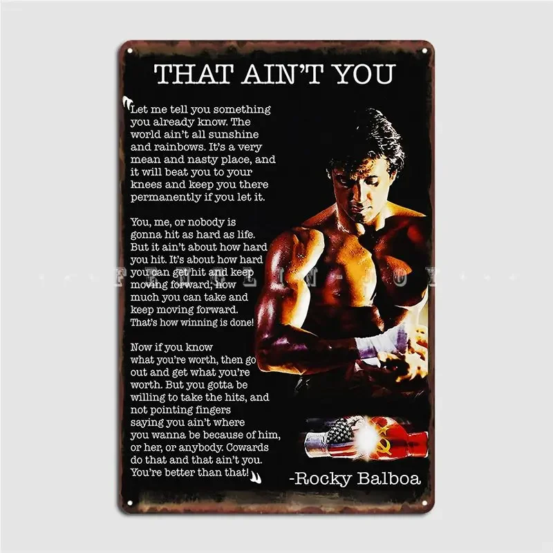Balboa Motivation Poster Metal Plaque Poster Pub Pub Garage Vintage Mural Painting Tin Sign Poster