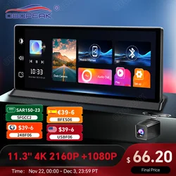 K2 Proダッシュボードカメラ,11.3インチ画面,4k,2160p,Android Auto,GPSナビゲーション,ビデオレコーダー,5g,wifi