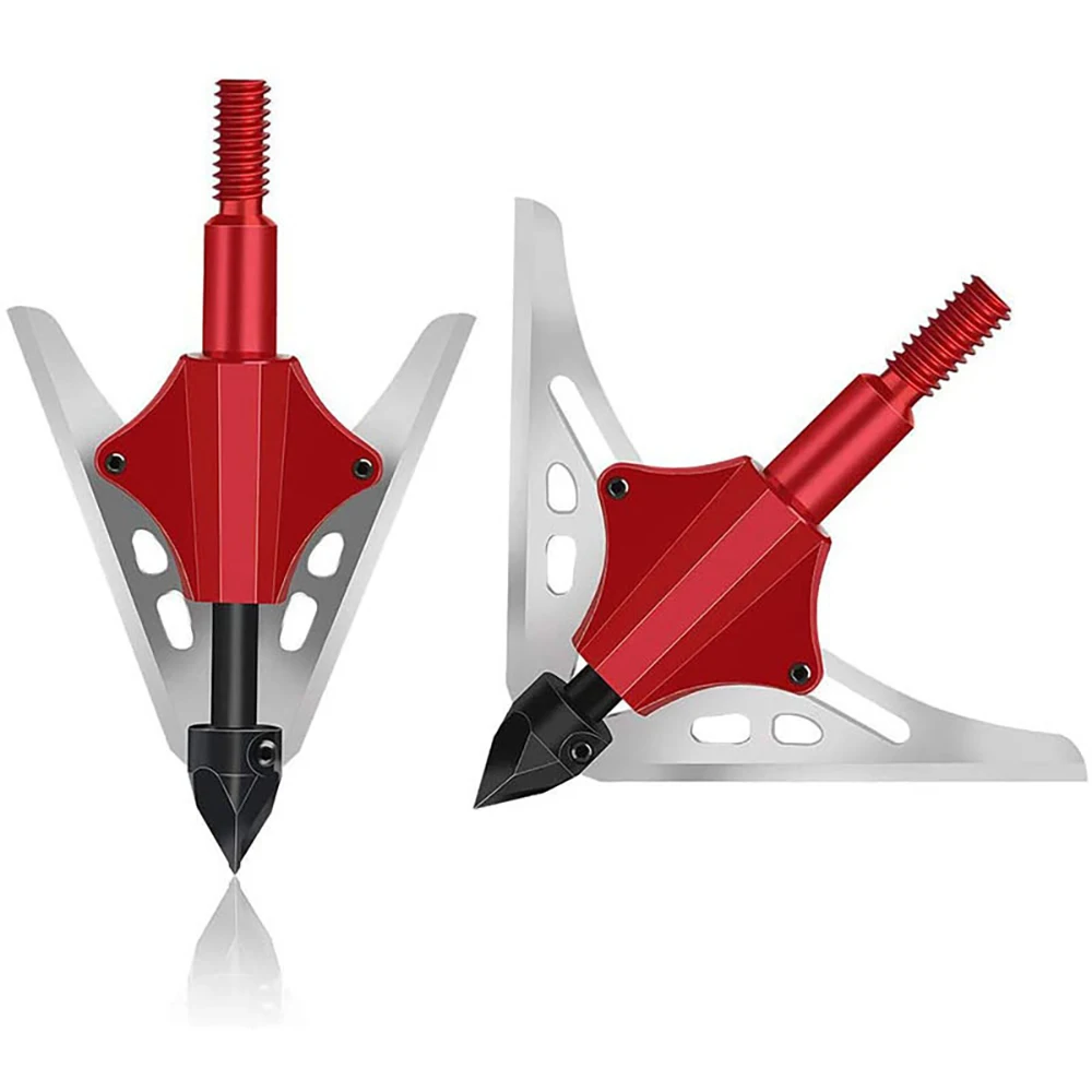 A24P 6 Buah Broadheads Berburu 2 Broadhead Pisau Geser Pegas untuk Mekanis Kompatibel dengan Panah dan Busur Majemuk