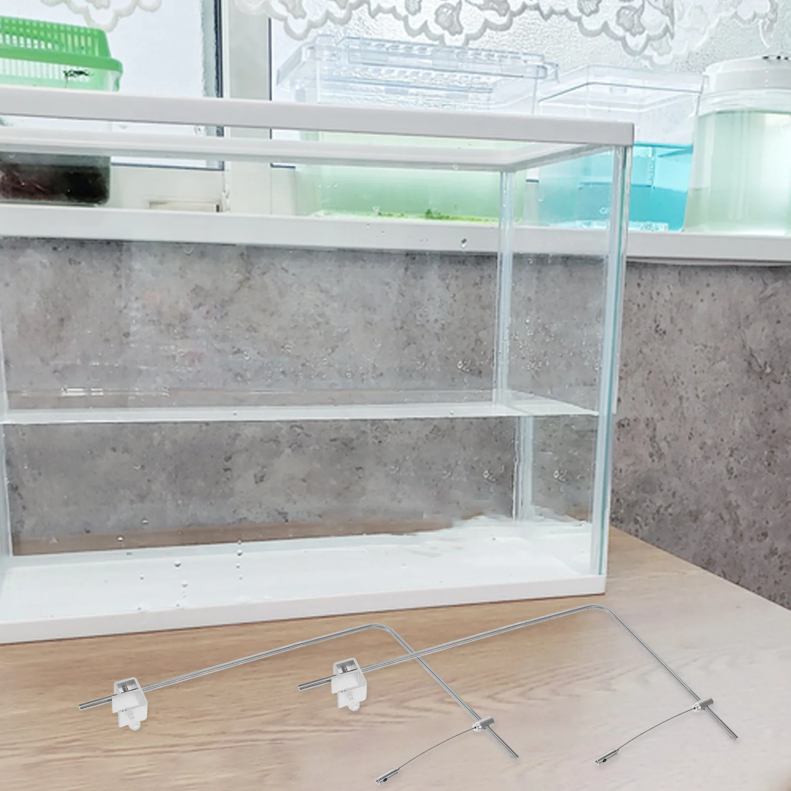 

1Pair Aquarium Lamp Rack Corrosion Resistant Fish Tank Light Holder Secure Mounting Stand for Water Tank Lighting