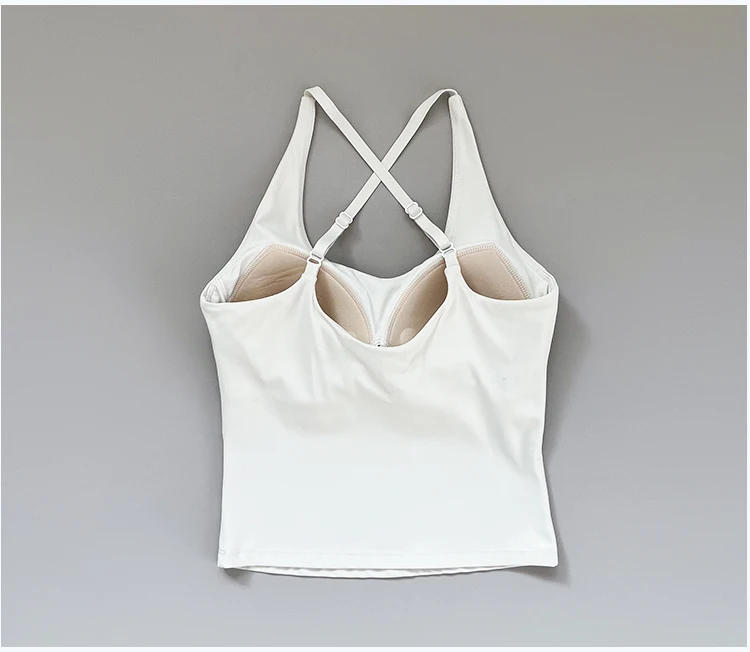 Neuer schmal geschnittener Schultergurt, hängender Nackengurt, schöner Rücken-Sporttop, Damen-Einteiler-Fixier-Yoga-Top, Fitness-BH – Detail 11