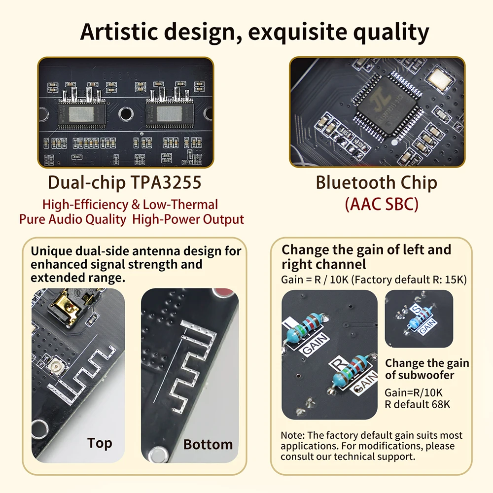 DP600H Bluetooth Digitaler Audioverstärker 300W X 2 + 600W TPA3255 Chip Weitspannungseingang DIY Heimkino-Lautsprechersystem – Detail 11