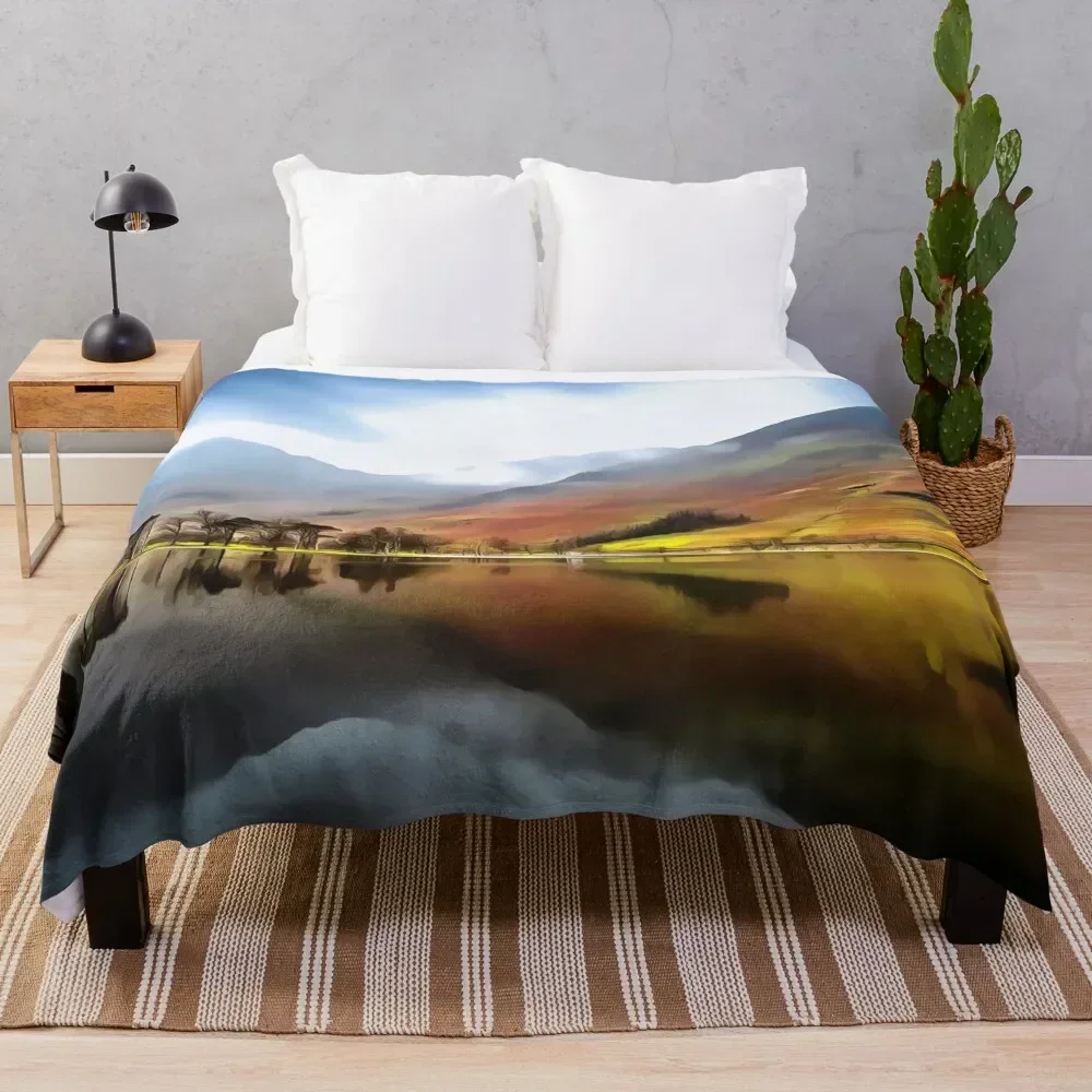 

Buttermere (Painting) Throw Blanket Stain Resistant Cozy Warm Blanket