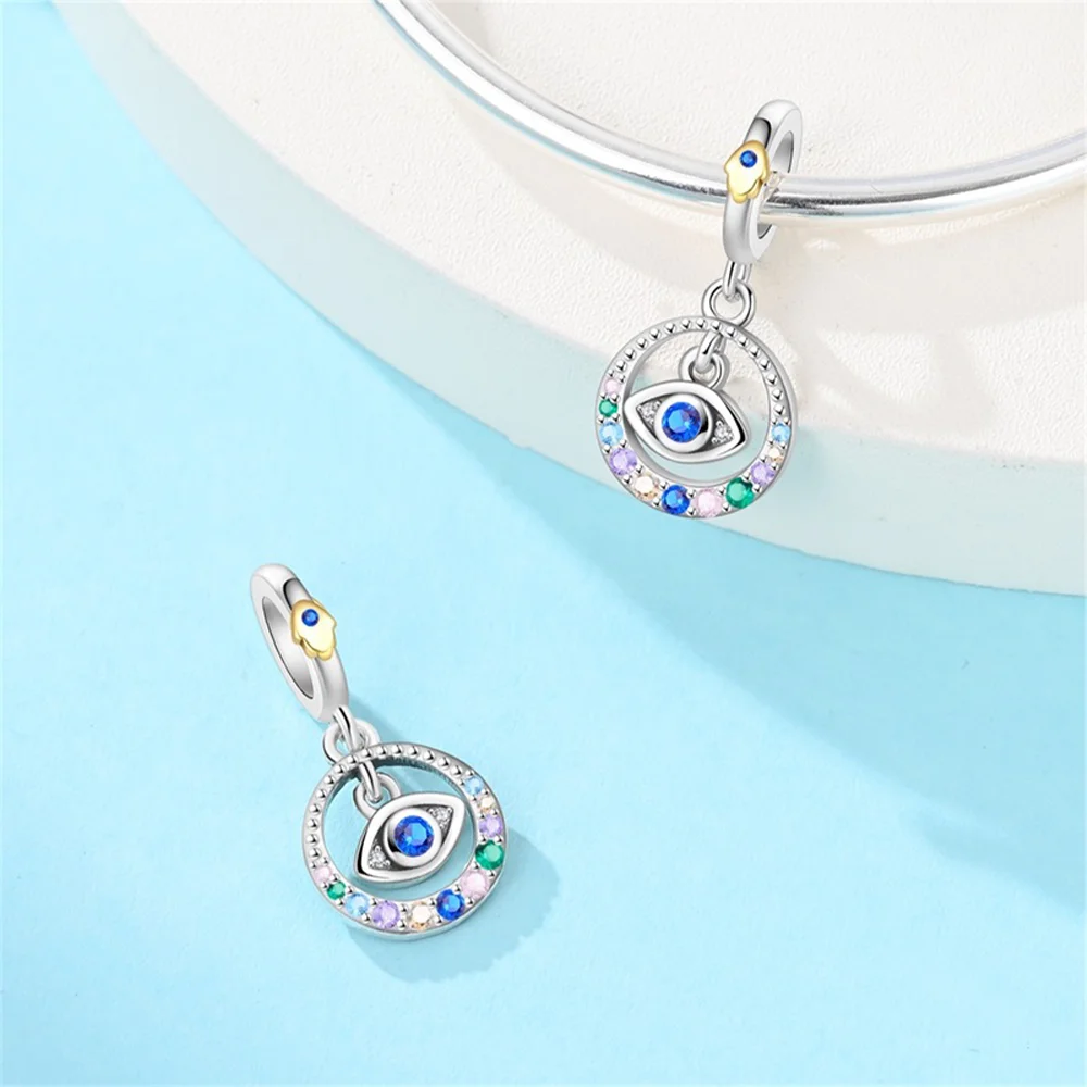 

925 Silver Religious Series Charms Colored Zircon Bible Cross Saint Beads Pendant Fit Women Bracelets Fashion Jewelry Gifts New