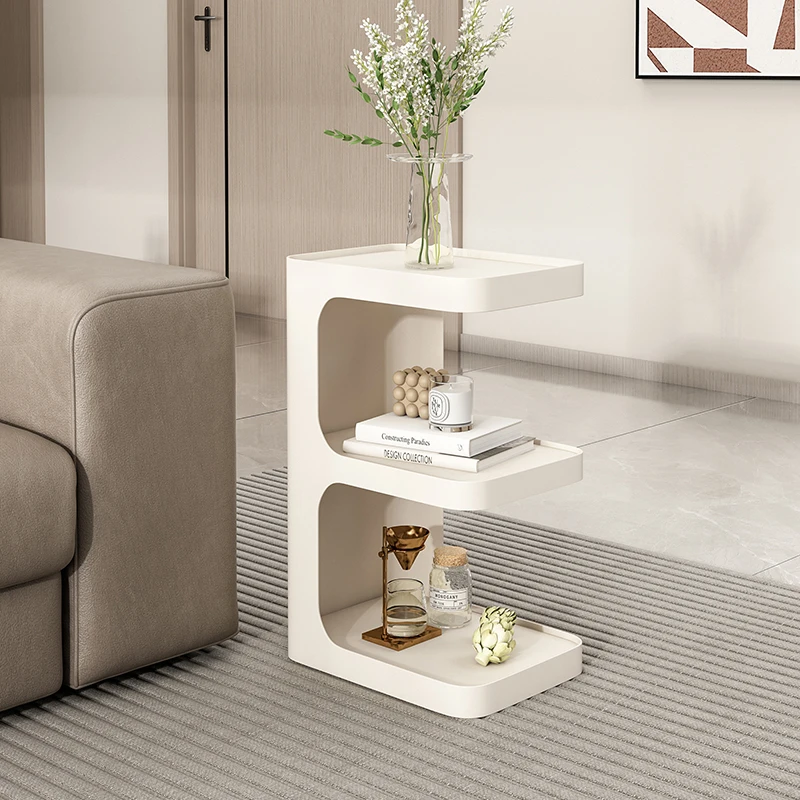 Iron sofa, small coffee table, home living room, E-shaped minimalist corner table