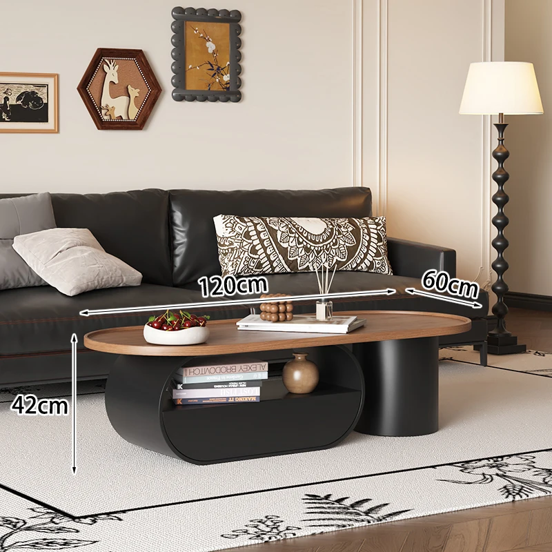 Modern Simple Small Living Room Home Network Red Creative Cream New Designer Walnut Solid Wood Coffee Table