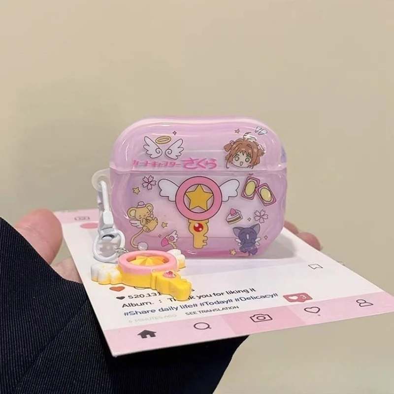 Cartoon Card Captor Sakura Zauberstab Airpods 4. Generation 2. Generation 3. Generation Pro Kopfhörerhülle Schutzhülle