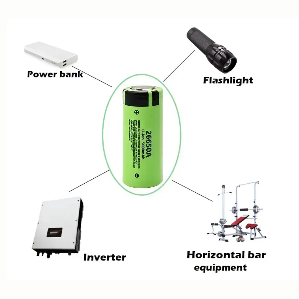 Neue hohe Kapazität 26650A 3,7 V 5000 mAh Batterie 26650 20A Power Batterie Lithium-Ionen-Akku für Spielzeug Taschenlampe