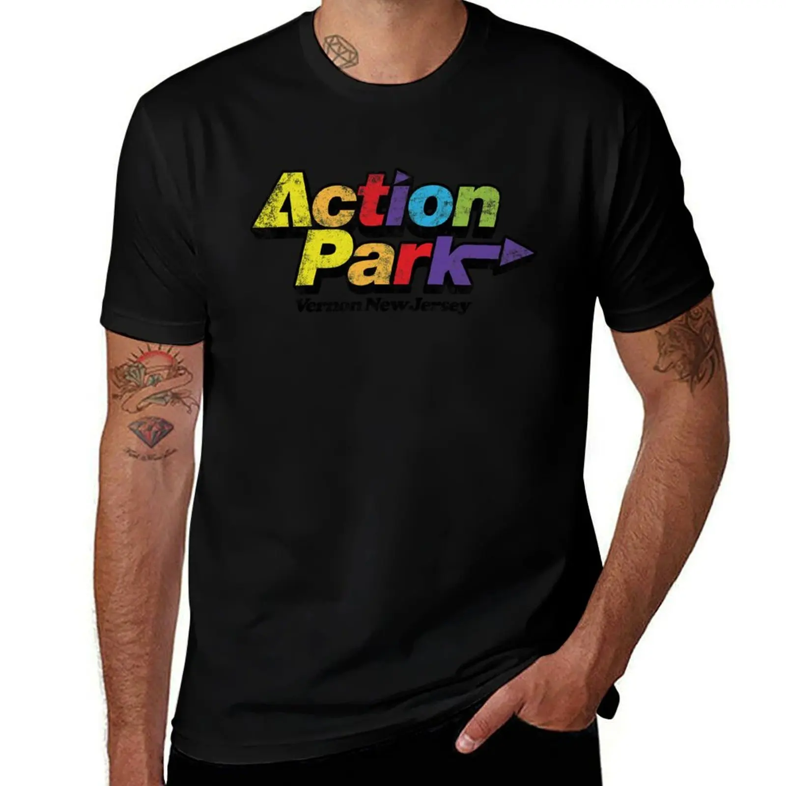 

Action Park Vernon New Jersey Vintage Distressed T-Shirt t shirts for man cotton t shirts designer essential t shirt T-Shirt