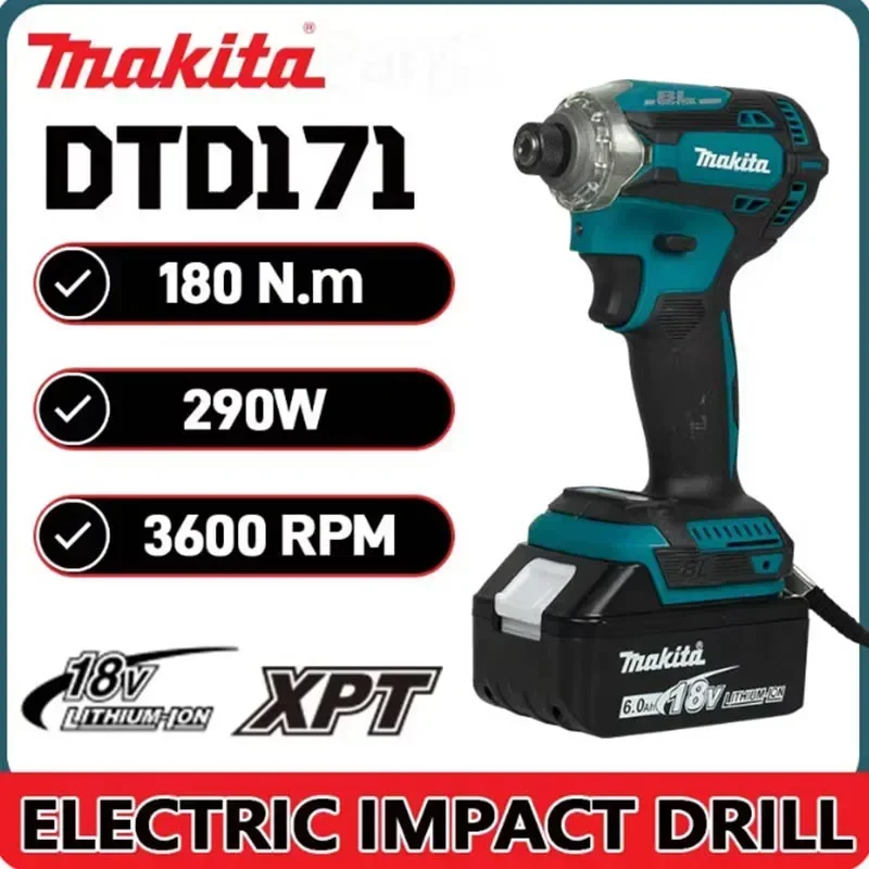 Makita DTD171 Brushless Electric Impact Multifunction Electric Drill 18V Battery Cordless Screwdriver Power Tools 별렌치 세트