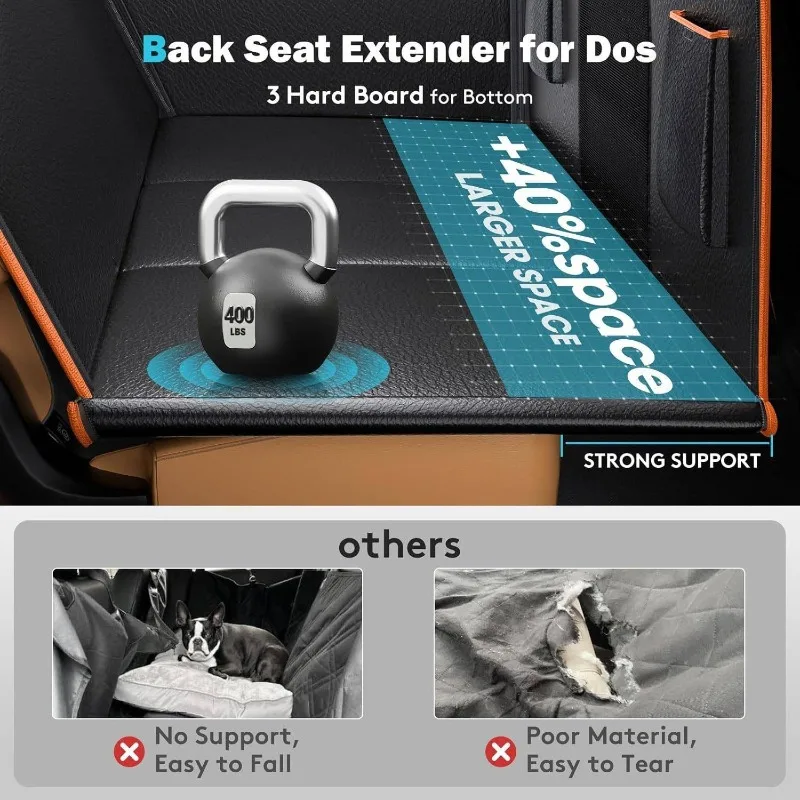 Car Pet Pad Leather Four Seasons Universal Dog Pad Rear Hard Board Support Dog Pad Extension Car Seat Cover