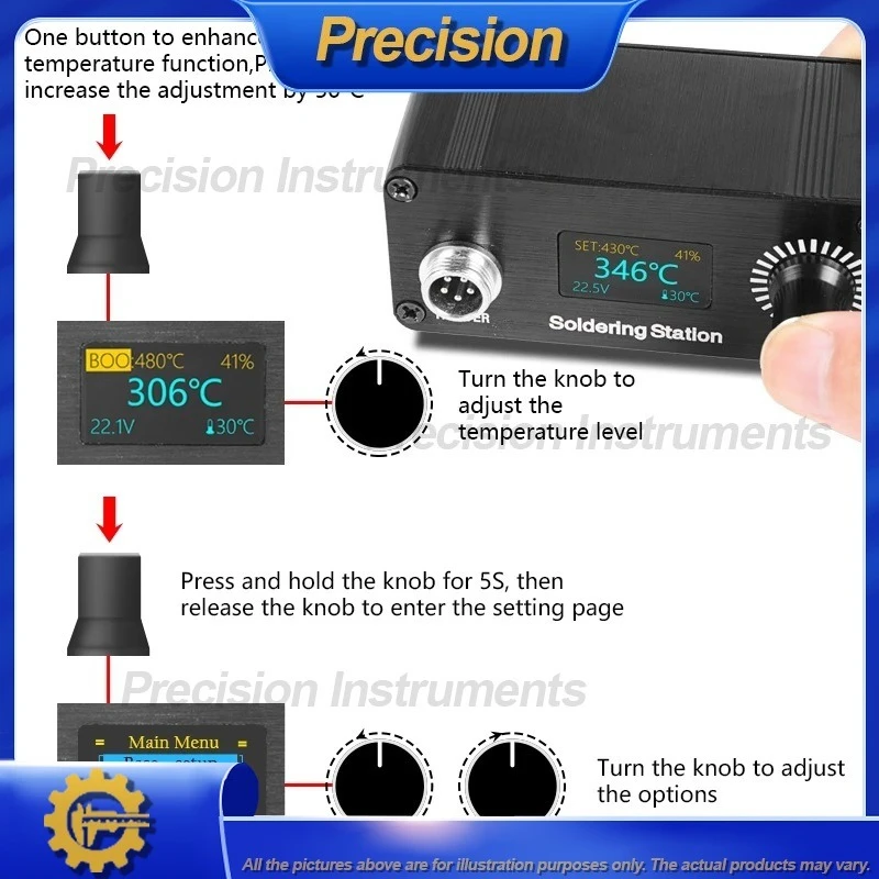 طقم مكواة لحام صغيرة بدرجة حرارة قابلة للتعديل لعام 2026 مع شاشة OLED أداة إصلاح محمولة للاستخدام المنزلي