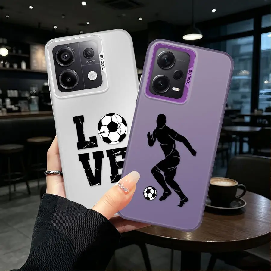 

Back Phone Cover Case for Xiaomi Redmi 14C 12C 13C K60 9T 9C A5 A1 A2 Plus Note 9 10 10C Soccer Love Typography