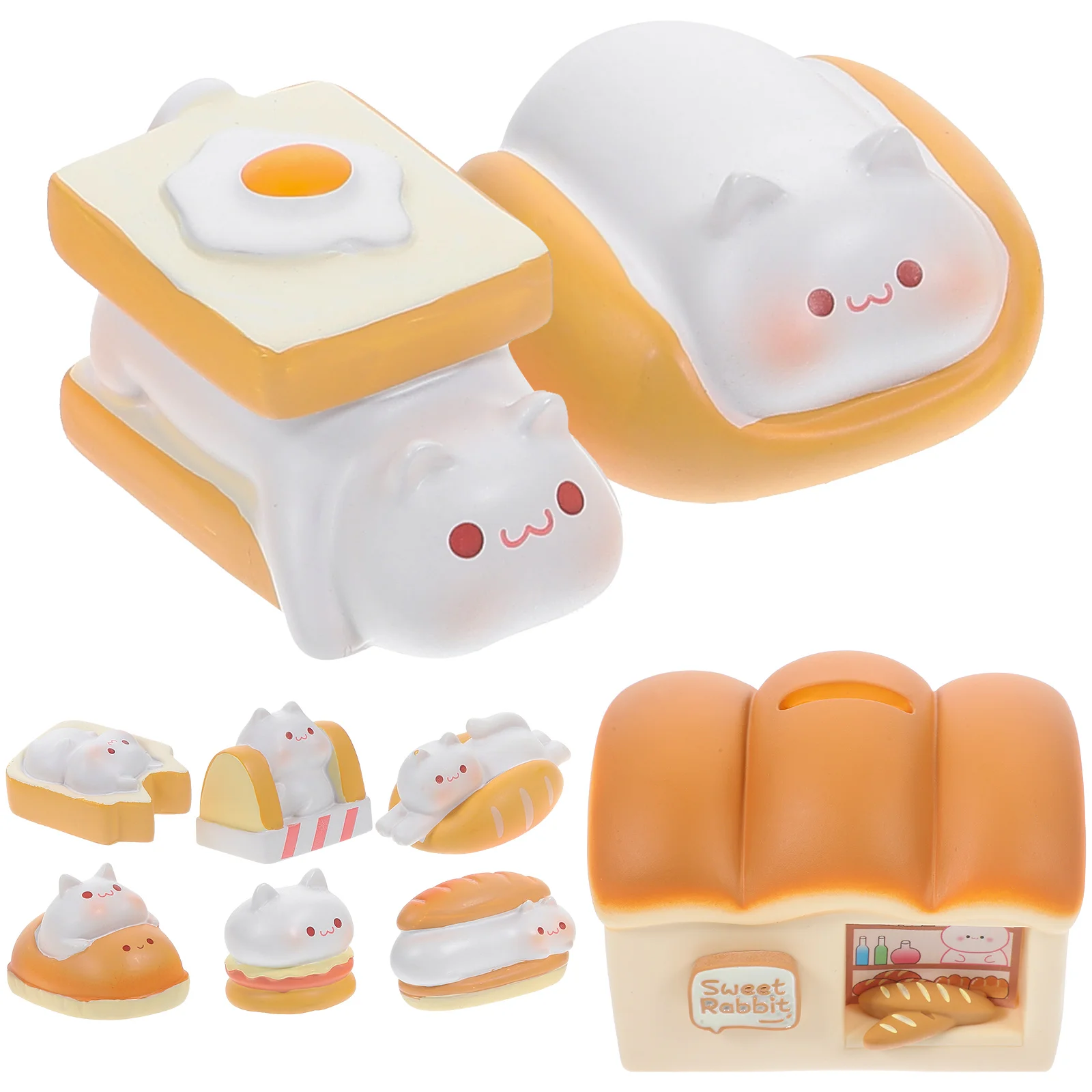 

Statue Bakery Piggy Bank Cat Scratcher Resin Mini Desktop Bank Miniature Figurines