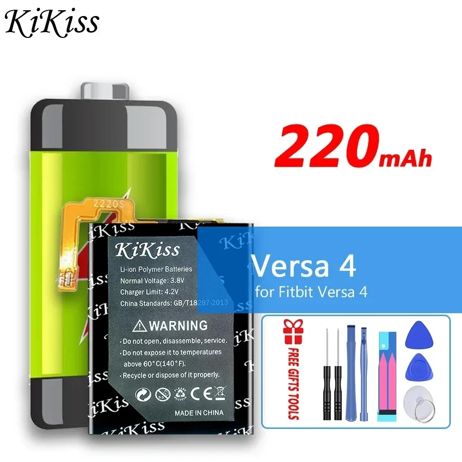 220mAh KiKiss Powerful Battery for Fitbit Versa 4 Versa4 Smart Sport Watch